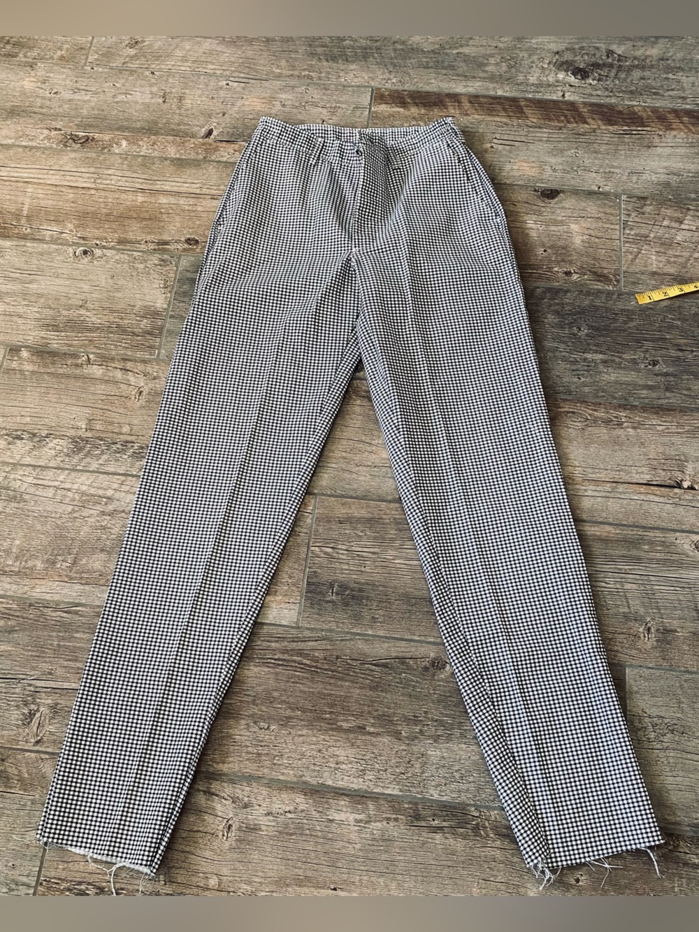 Men's Black and White Gingham Dress Pants
